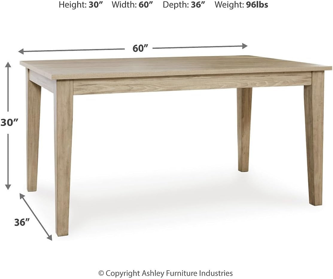 Gleanville Contemporary Dining Table, Light Brown - Design By Technique