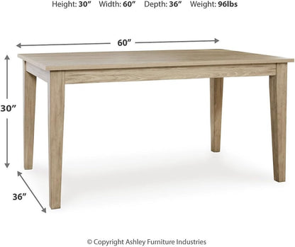 Gleanville Contemporary Dining Table, Light Brown - Design By Technique