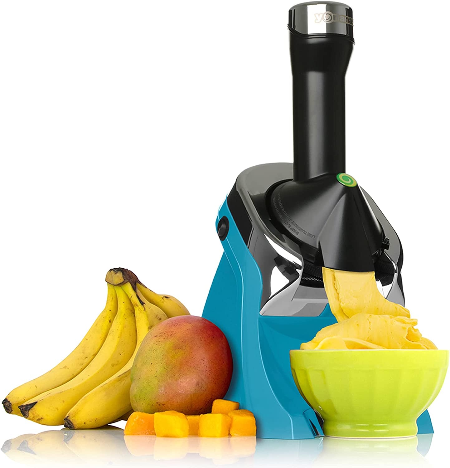 988TL Deluxe Vegan, Dairy-Free Frozen Fruit Soft Serve Maker, Includes 75 Recipes, 200 W, Teal