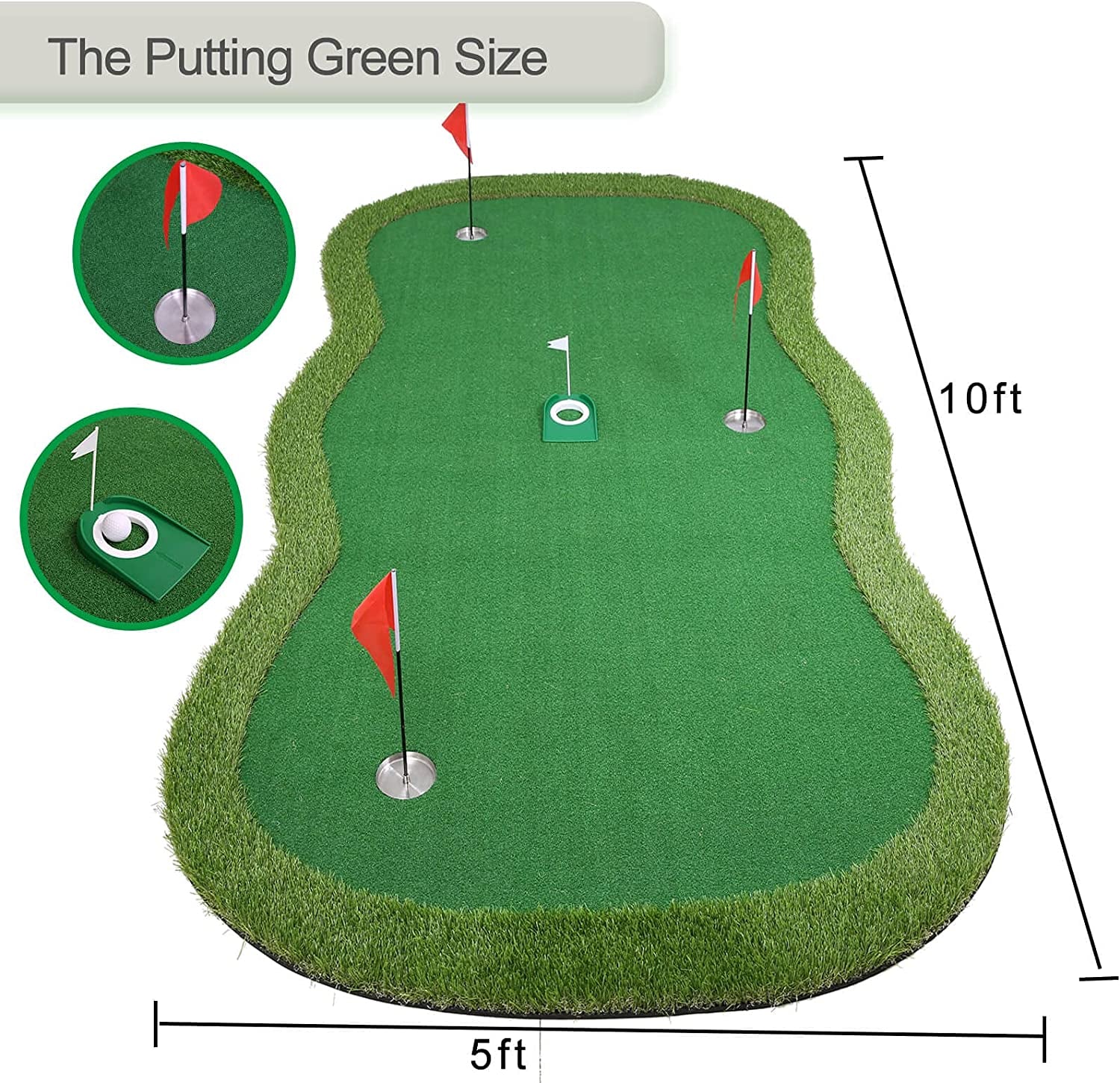 Golf Putting Green, Practice Putting Green Mat, Large Professional Golfing Training Mat for Indoor Outdoor…