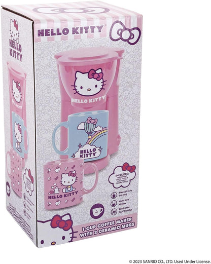 Hello Kitty Coffee Maker Gift Set with 2 Mugs