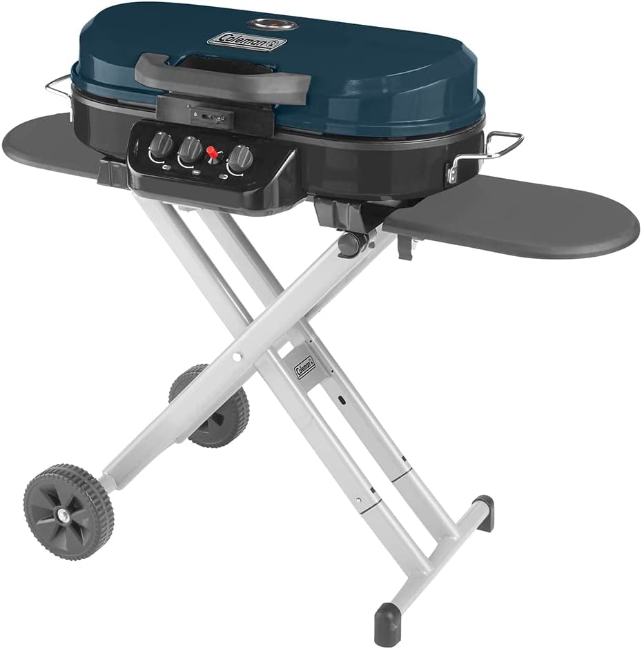 Roadtrip 285 Portable Stand-Up Propane Grill, Gas Grill with 3 Adjustable Burners & Instastart Push-Button Ignition; Great for Camping, Tailgating, BBQ, Parties, Backyard, Patio & More