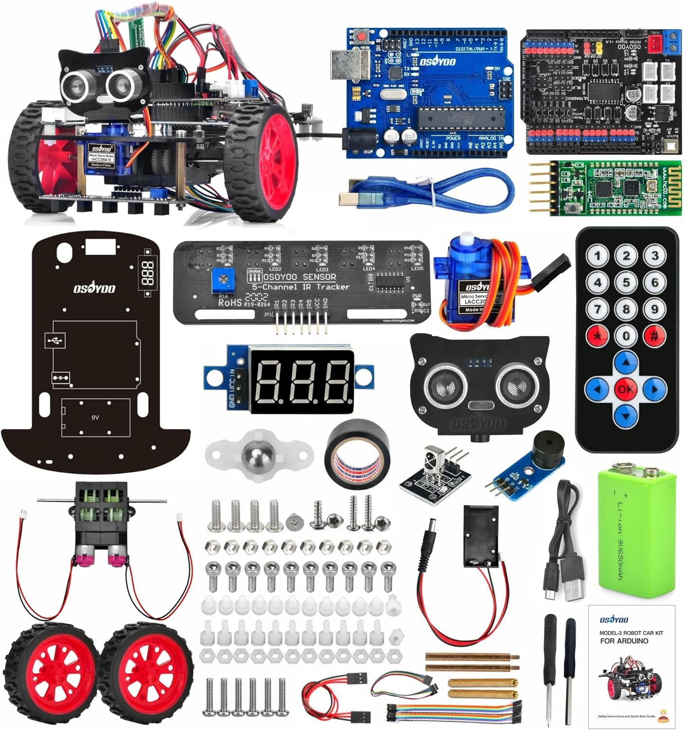 Smart Robot Car Kit for Arduino to Learn Programming and Get Hands on Experience of Robotic Assembly for Adults and Kids