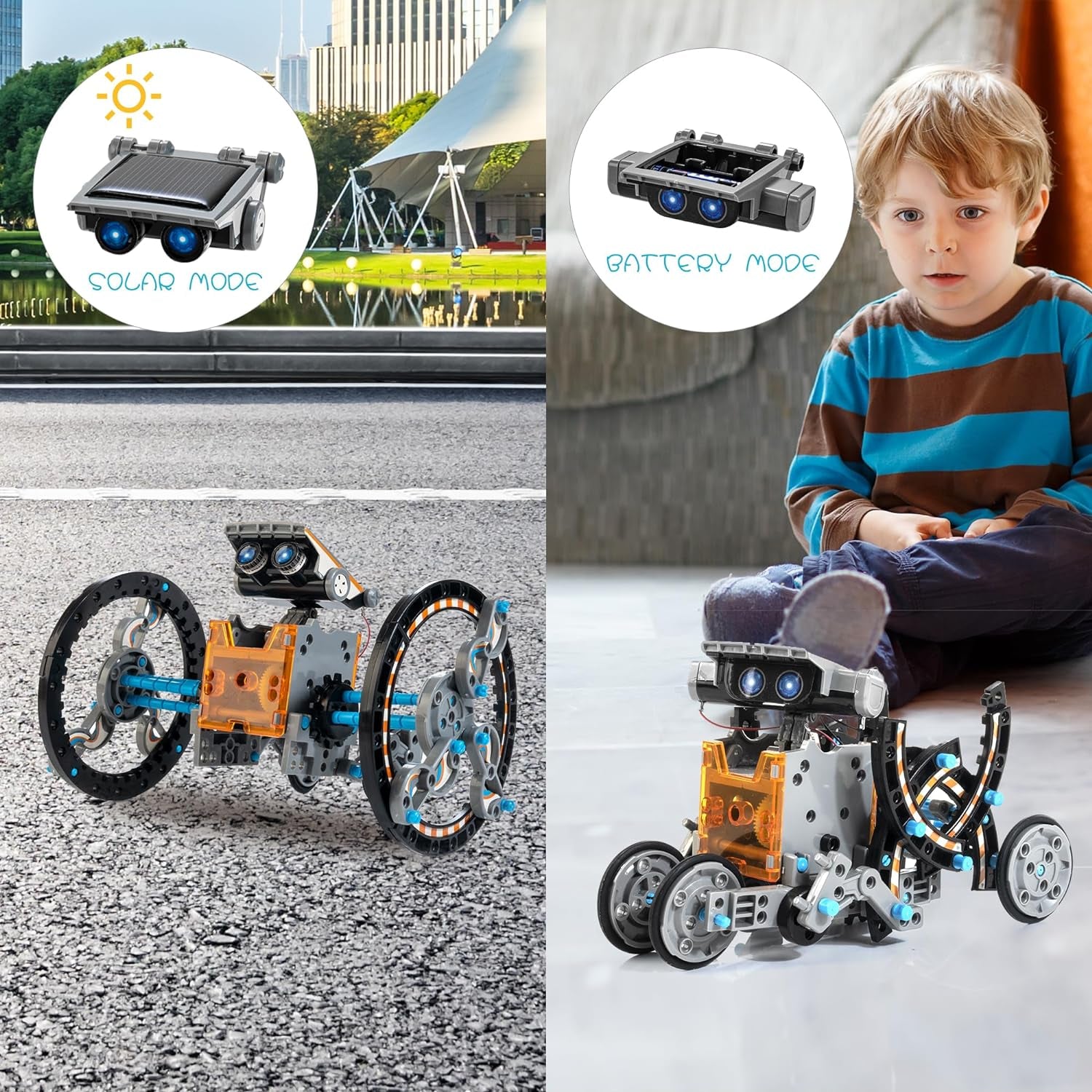 14-In-1 Solar Robot Kit, Educational STEM Science Toy, DIY Solar Power Building Kit, Gift for Kids Boys Girls 8 9 10 11 12 Years Old