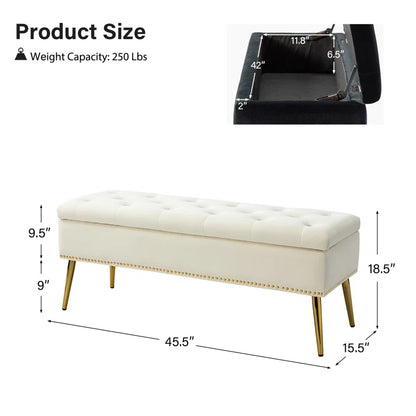 Kajana Upholstered Flip Top Storage Bench