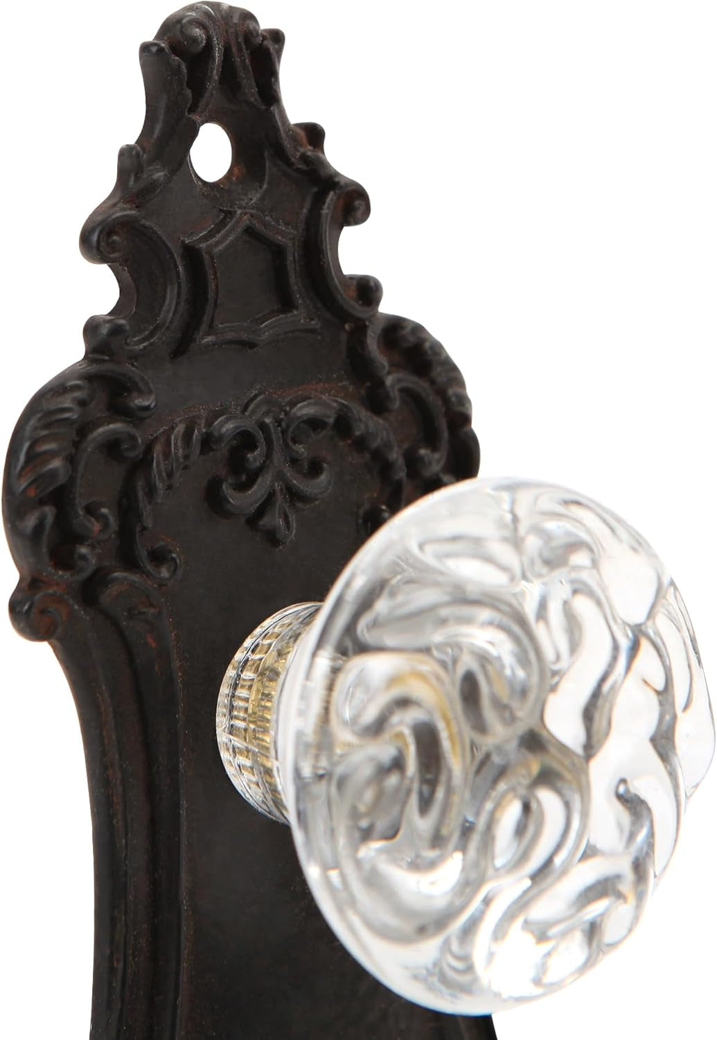 2Pcs Vintage Cabinet Pulls Dresser Drawer Knobs, Distressed Closet Handles with Clear Crystal - Black