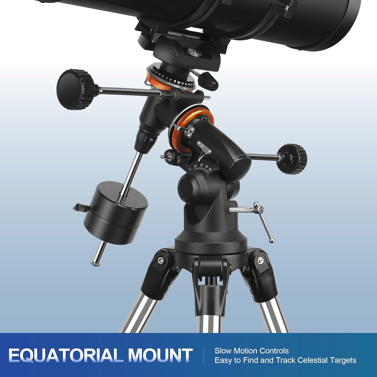 Telescope, 150EQ Reflector Telescope for Adults Astronomy Beginners, Manual Equatorial Professional Telescopes Astronomy with 2X Barlow Lens, Phone Adapter, Adjustable Tripod and Moon Filter
