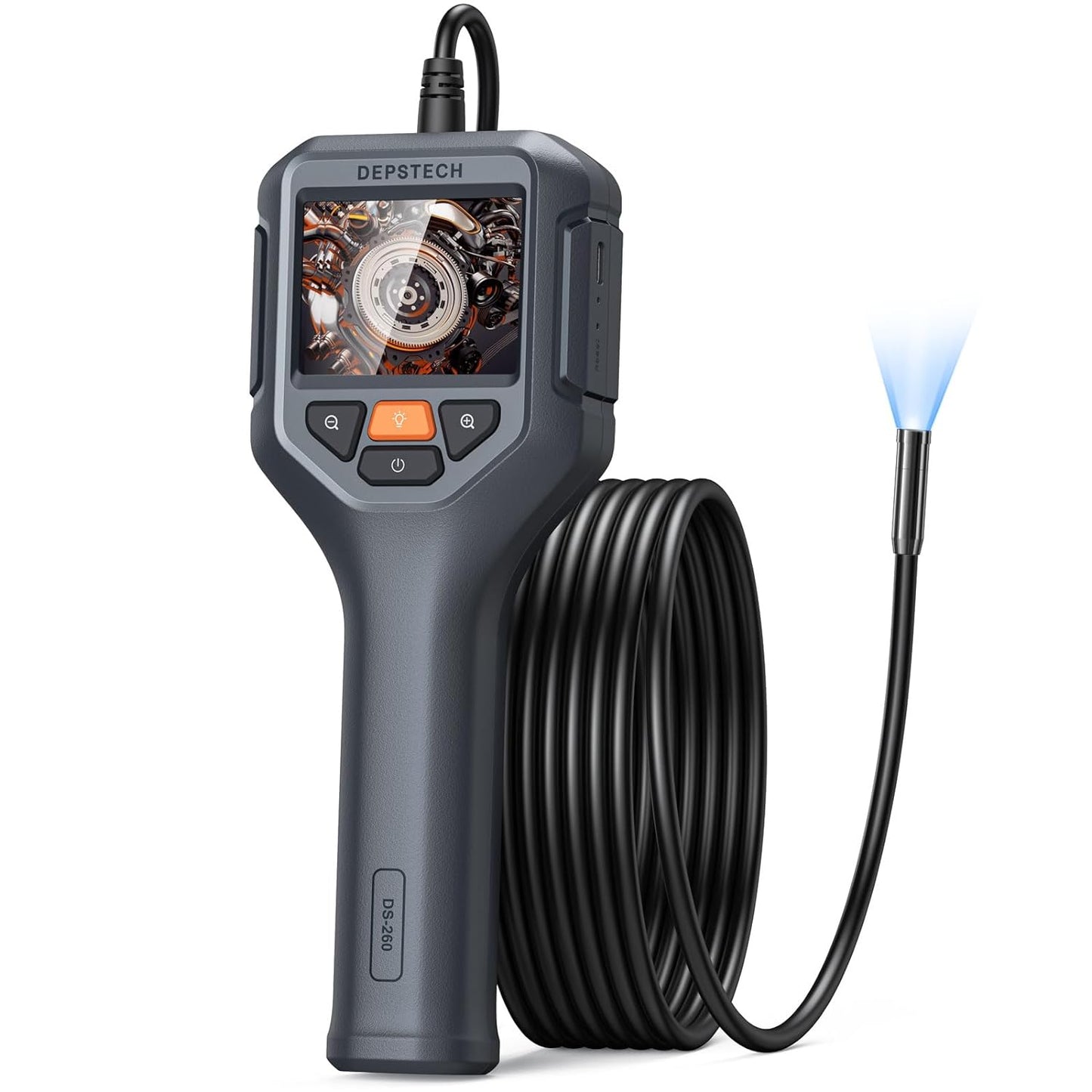 Endoscope Camera with Light, 1080P HD Borescope Inspection Camera with 2X Zoom, IP67 Waterproof Plumbing Snake Camera, 16.5Ft Semi-Rigid Cable, 2.4'' IPS Screen Scope Camera Gadgets for Men