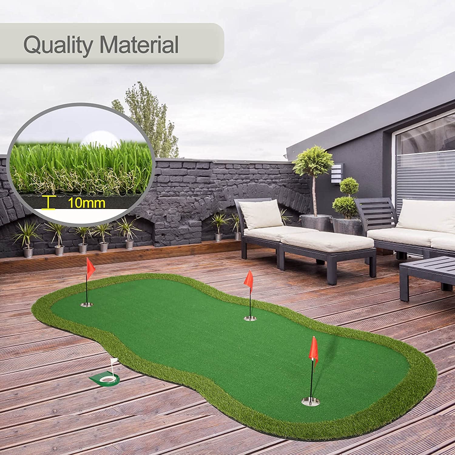 Golf Putting Green, Practice Putting Green Mat, Large Professional Golfing Training Mat for Indoor Outdoor…