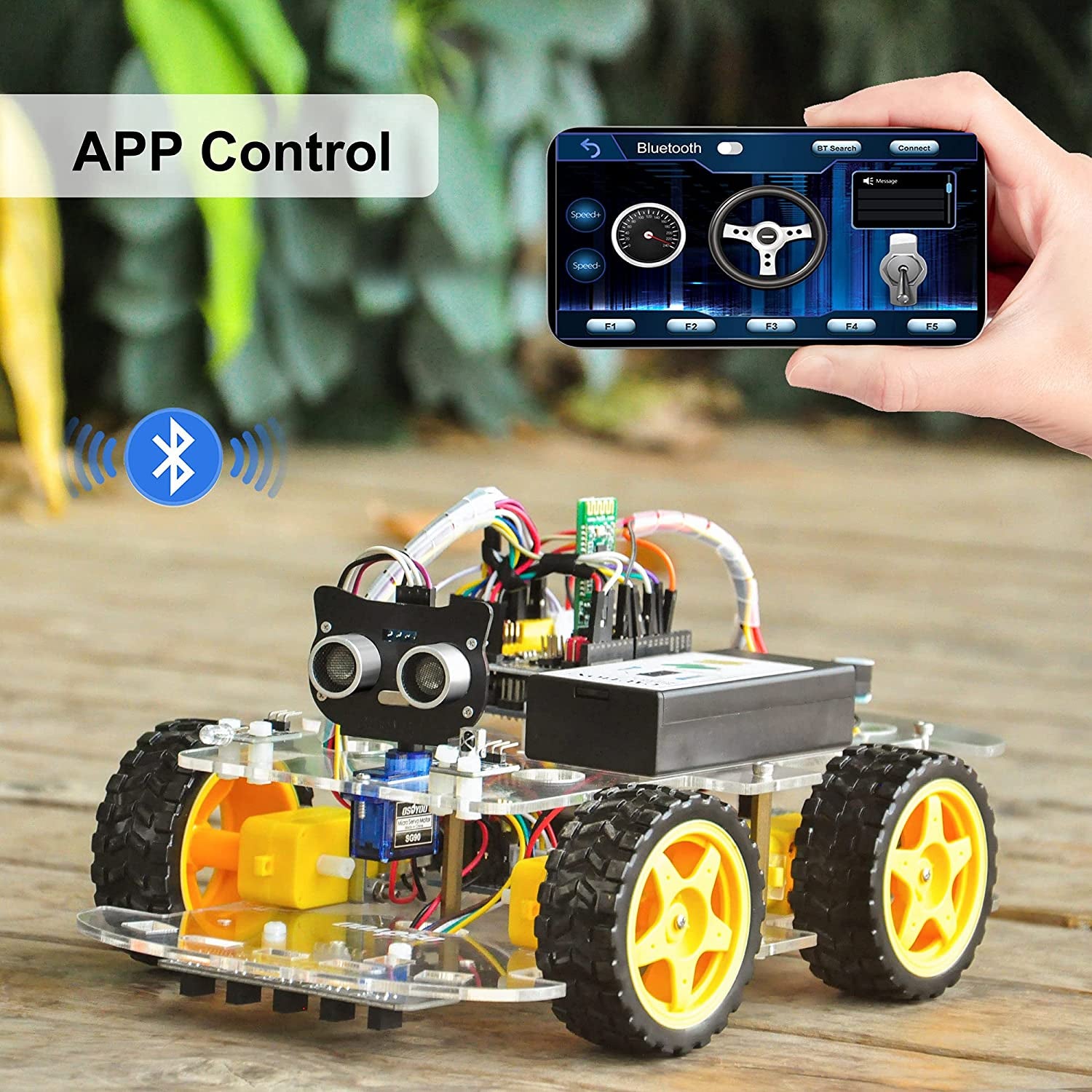 Robot Car Starter Kit for Arduino | STEM Remote Controlled App Educational Motorized Robotics for Building Programming Learning How to Code | IOT Mechanical DIY Coding for Kids Teens Adults