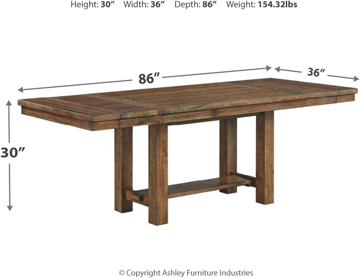 Moriville Farmhouse 36” X 30” Dining Extension Table, Seats up to 8, Brown - Design By Technique