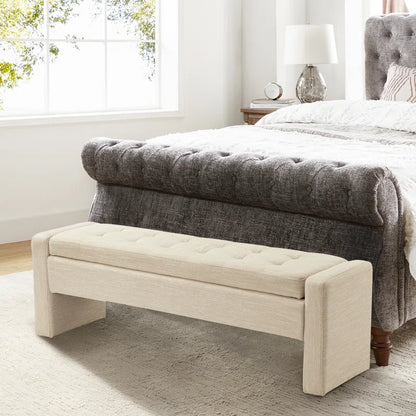 Anthonique Fabric Upholstered Storage Ottoman, Storage Bench