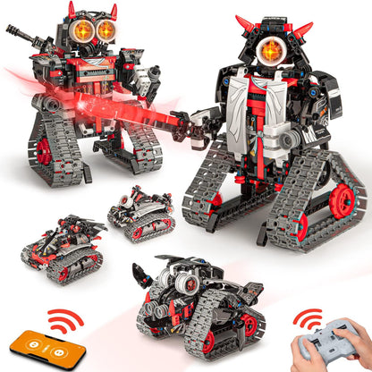 5 in 1 STEM Robot Building Kit, APP & Remote Control Samurai/Ninja Go Blocks 419 Pcs, RC Toy for Kids Science Learning, DIY Educational Gift Set for Age 6 7 8 9 10 11 12+ Boys & Girls