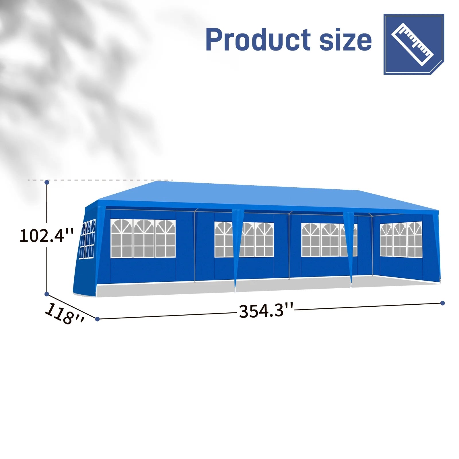 10' X 30' Canopy Tent with 8 Side Walls for Party Wedding Camping and BBQ Blue