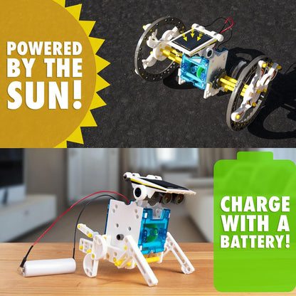 Teach Tech Solarbot.14, Transforming Solar Robot Kit, STEM Learning Toys for Kids 10+