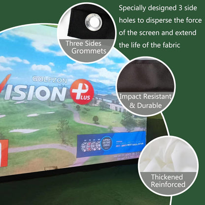 Golf Impact Screen [9'10" X 11'5.8''] Simulator Golf Impact Screen Indoor Impact Screen – Woven Mesh Golf Simulators for Home W/Double Grommets Golf Hitting Net Reinforced Black Borders