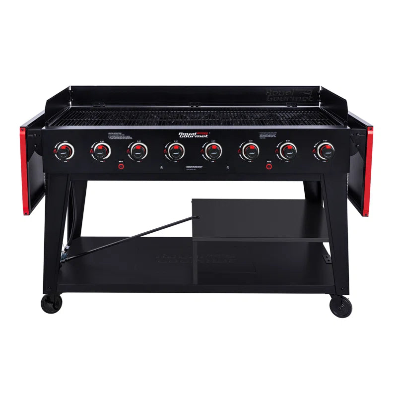 8 - Burner Liquid Propane Gas Grill and Side Tables