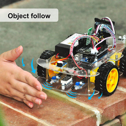 Robot Car Starter Kit for Arduino | STEM Remote Controlled App Educational Motorized Robotics for Building Programming Learning How to Code | IOT Mechanical DIY Coding for Kids Teens Adults