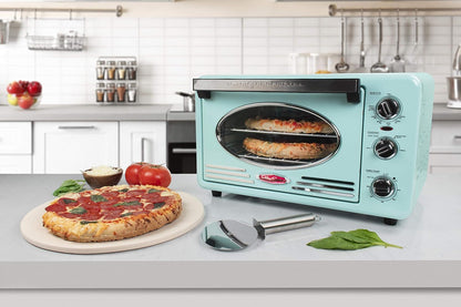 Retro Toaster Oven, 0.7 Cu.Ft, Aqua