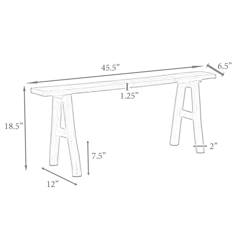 Santorini Solid Wood Bench