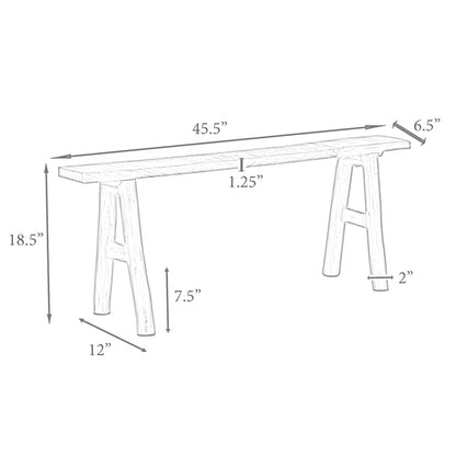 Santorini Solid Wood Bench