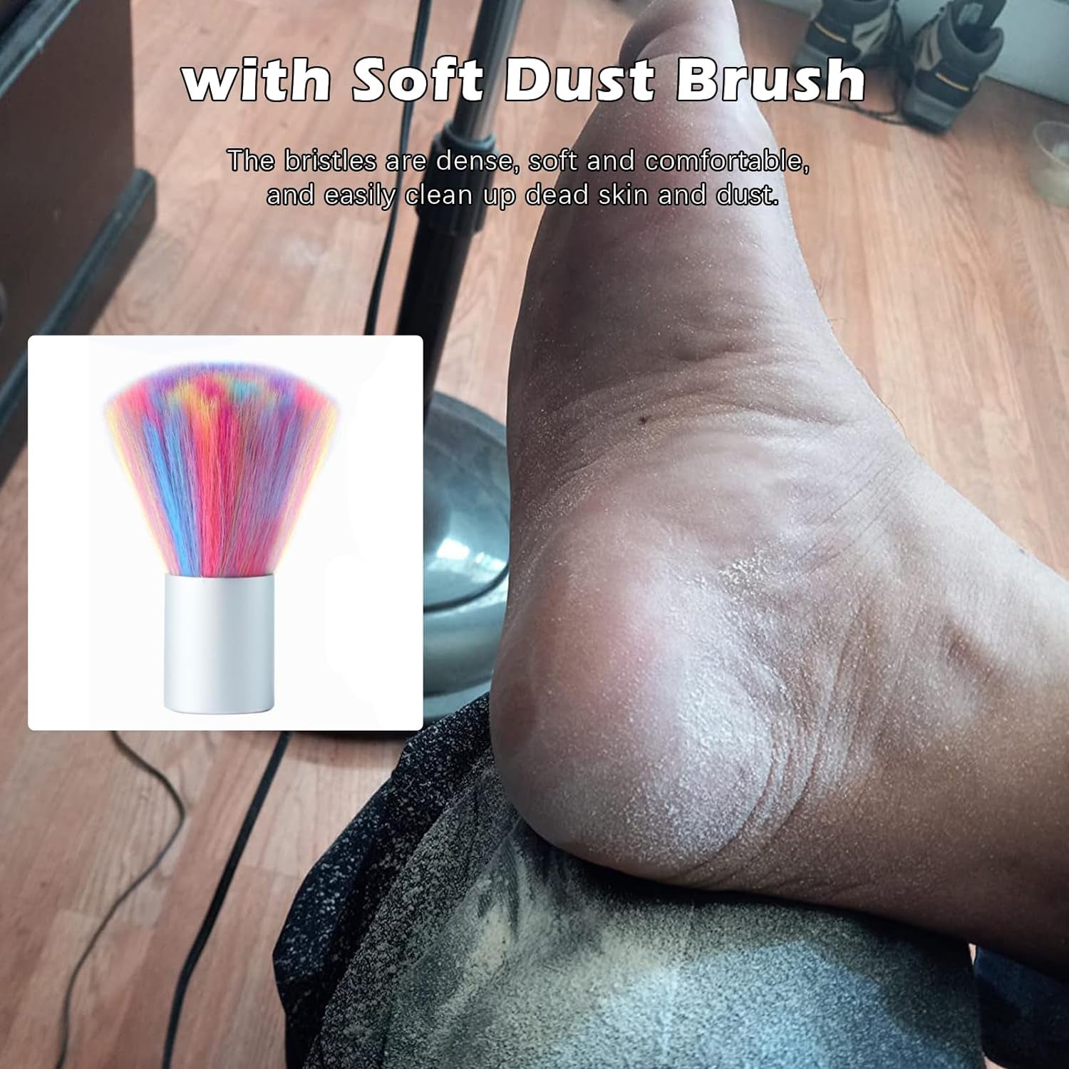 Electric Callus Remover for Feet, Professional Electric Foot Sander Grinder Scrubber Foot File Pedicure Heel Tool for Cracked Dry Dead Skin, Adjustable Speed, 60 Sandpaper Discs, Black