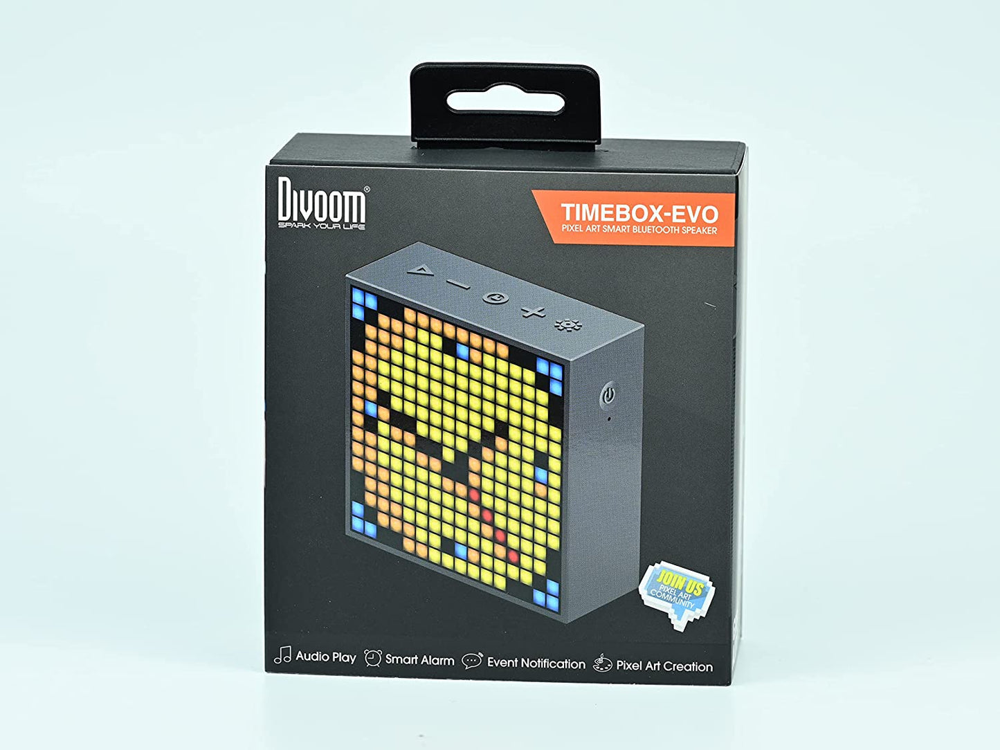 Timebox Evo -- Pixel Art Bluetooth Speaker with 16X16 LED Display APP Control - Cool Animation Frame & Gaming Room Setup & Bedside Alarm Clock- Black