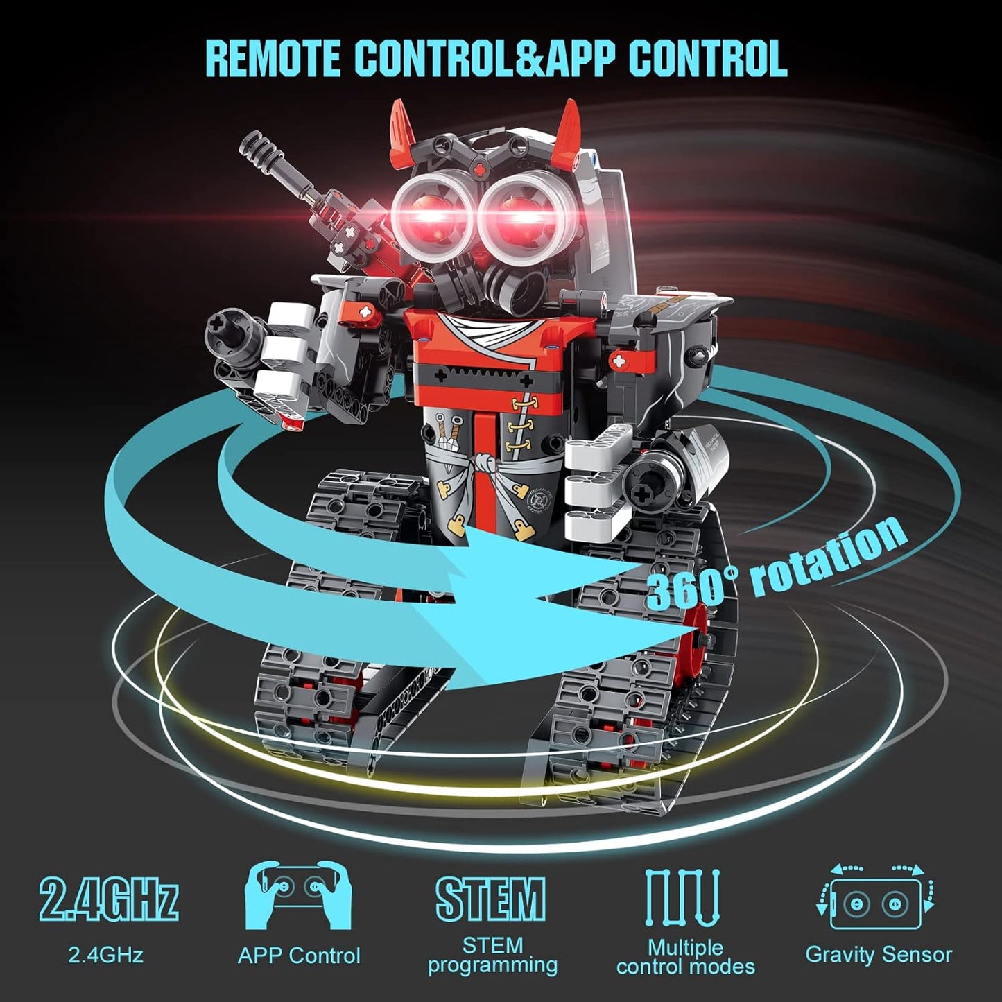 Remote Control Robot Building Kit for Boys 6-12, 3-In-1 STEM Remote & APP Controlled Coding Gear Robot/Tank/Rc Car, 419 Pcs Science Learning Educational Building Blocks Toy Set Gift for Kids