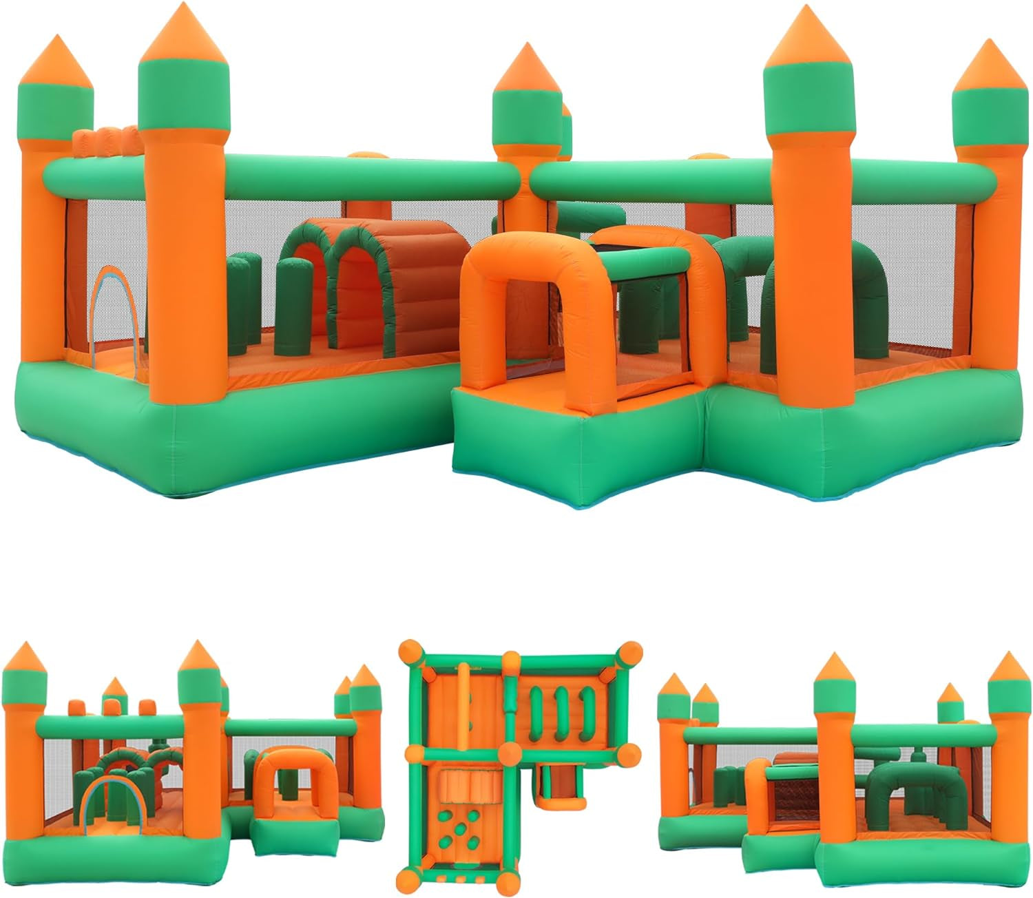 Inflatable Bounce House Kids Obstacle Bouncy Castle for Outdoor Indoor