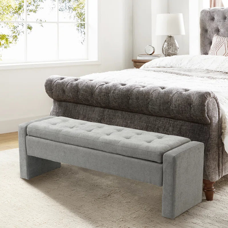 Anthonique Fabric Upholstered Storage Ottoman, Storage Bench