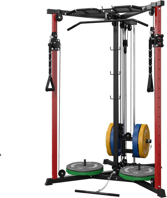 Cable Crossover Machine, Functional Trainer with 17 Adjustable Positions, Home Gym Equipment with Pulley System, Cable Fly Machine and LAT Pulldown System Home Gym