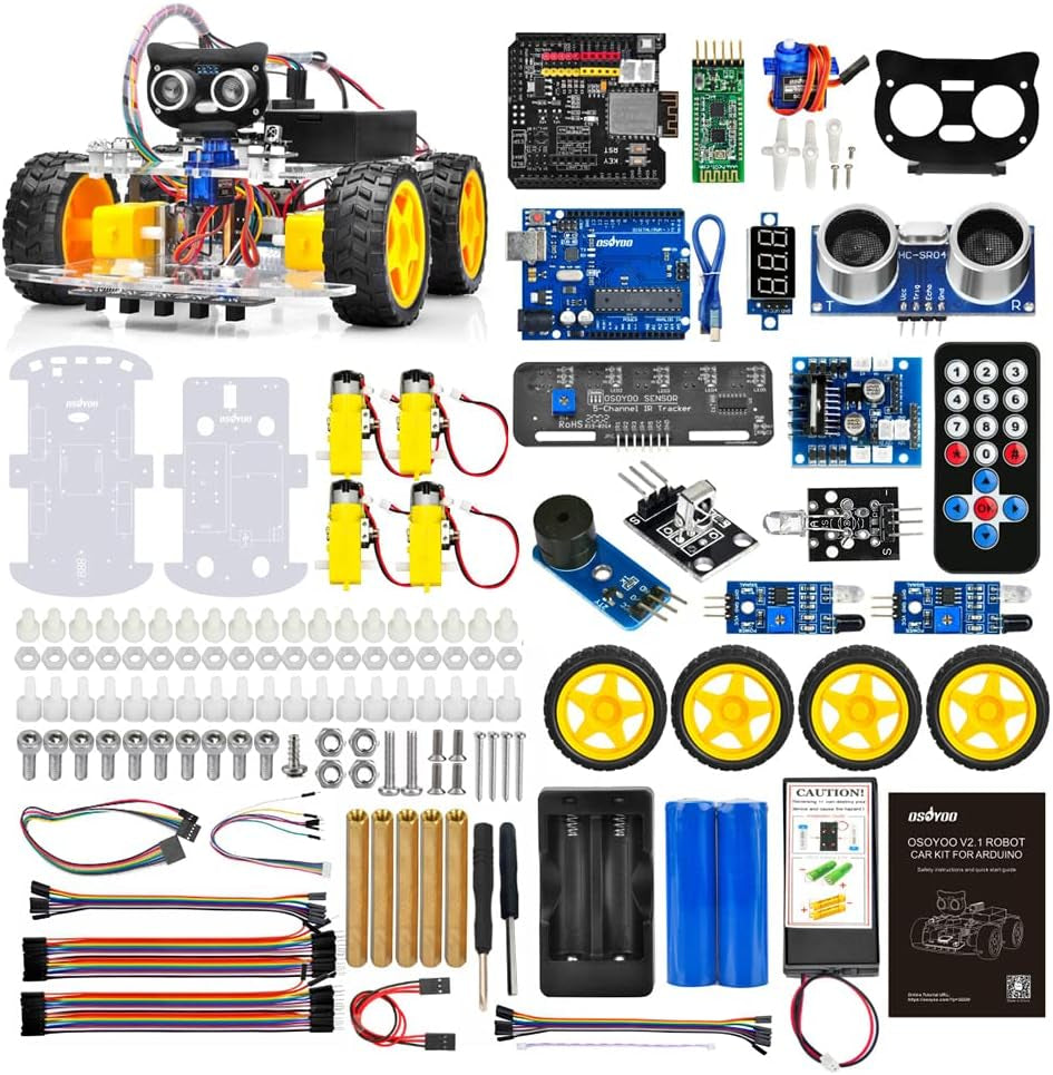 Robot Car Starter Kit for R3 | STEM Remote Controlled Educational Motorized Robotics for Building Programming Learning How to Code | IOT Mechanical DIY Coding for Teens Adults