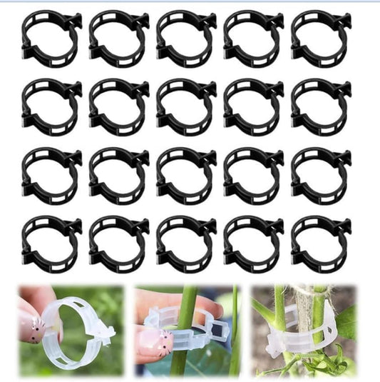 Plant Support Clips Reusable Garden Clips, 2024 Upgrade Secured Plastic Plant Clips for Climbing Plant Outdoor, Tomato Trellis Clips Garden Plants Flowers Vine Fixing Clips (100, Black) - Design By Technique