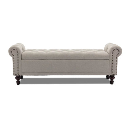 Polyester Blend Upholstered Storage Bench