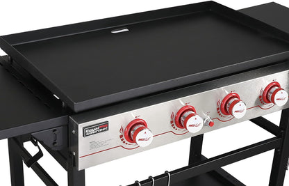 GB4000 36-Inch 4-Burner Flat Top Propane Gas Grill Griddle, for BBQ, Camping, Red