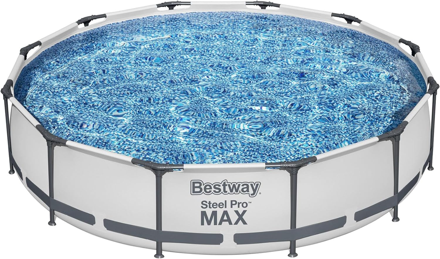Steel Pro MAX above Ground Swimming Pool (12' X 30") | round Outdoor Backyard Family Pool | Includes 530 GPH Pump and Repair Patch Kit