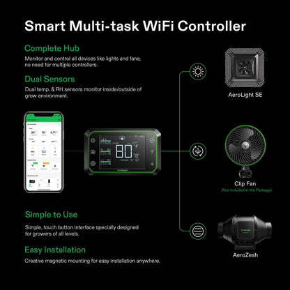 GIY Smart Grow Tent System 2.7X2.7, Wifi-Integrated Grow Tent Kit, with Automate Ventilation and Circulation, Schedule Full Spectrum 150W LED Grow Light, and Growhub E42A Controller