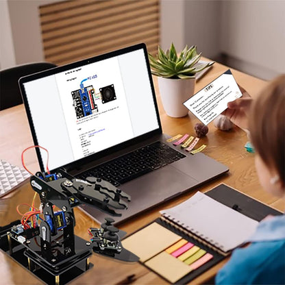 Robot Arm for Arduino, Smart Robot Building Kit That Can Memorize and Repeat Movements for Beginners/Kids/Adults to Learn Electronic, Programming, Math and Science