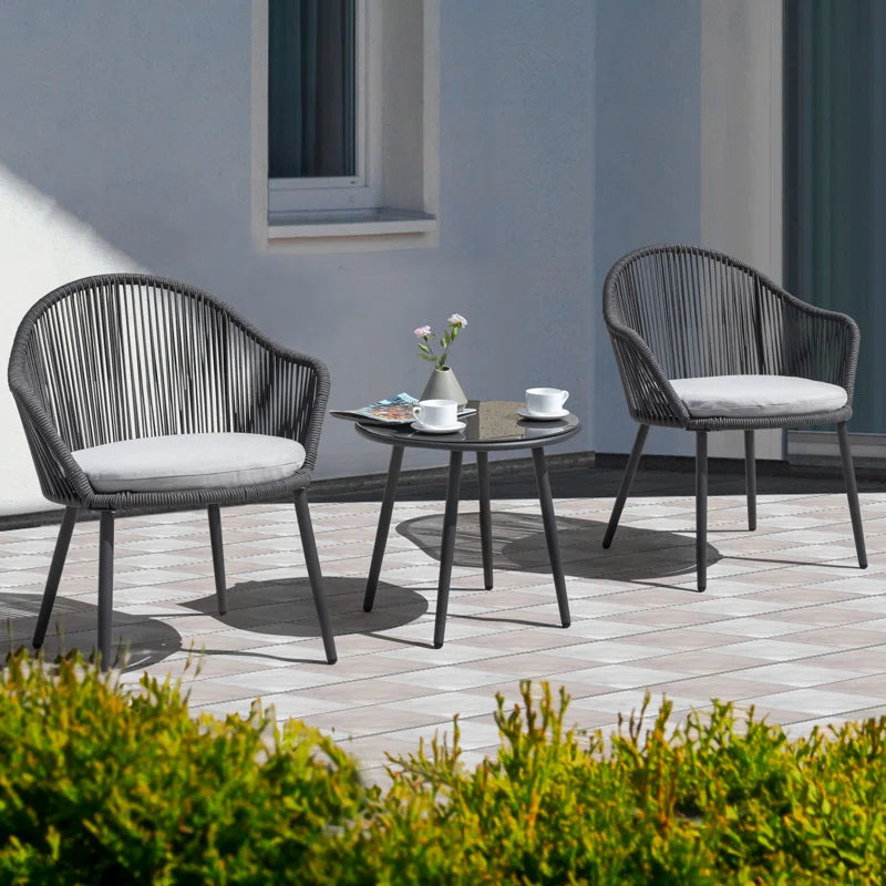 Antwonne 2 - Person round Outdoor Dining Set with Cushions