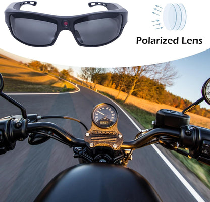 Smart Camera Glasses,1080P Video Smart Sunglasses with Bluetooth-Music,Open Ear Speaker,Outdoor Sports Camera for Biking, Fishing, Travelling (Including 32G Card)