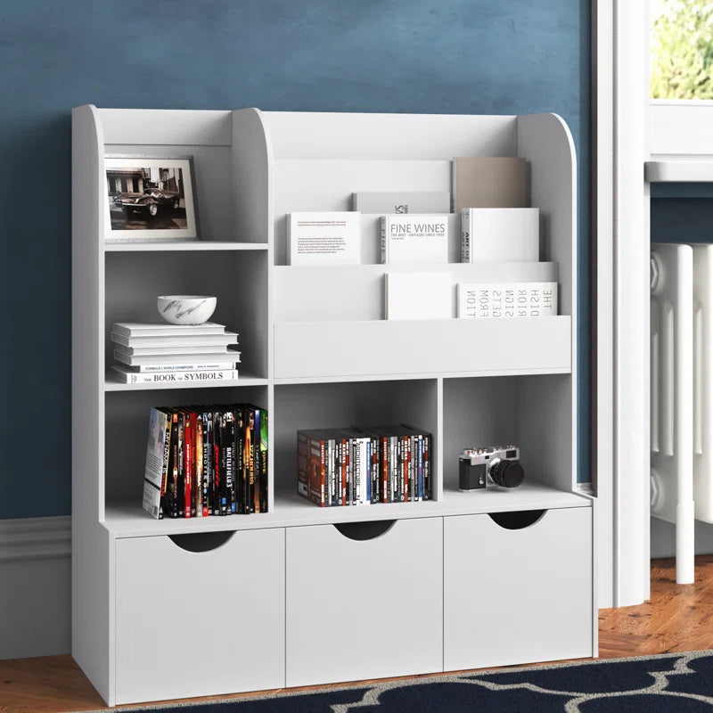 Annyah 47.2''H X 42.5''W Toy Boxes and Organizers, Bookcase with 3 Removable Drawers