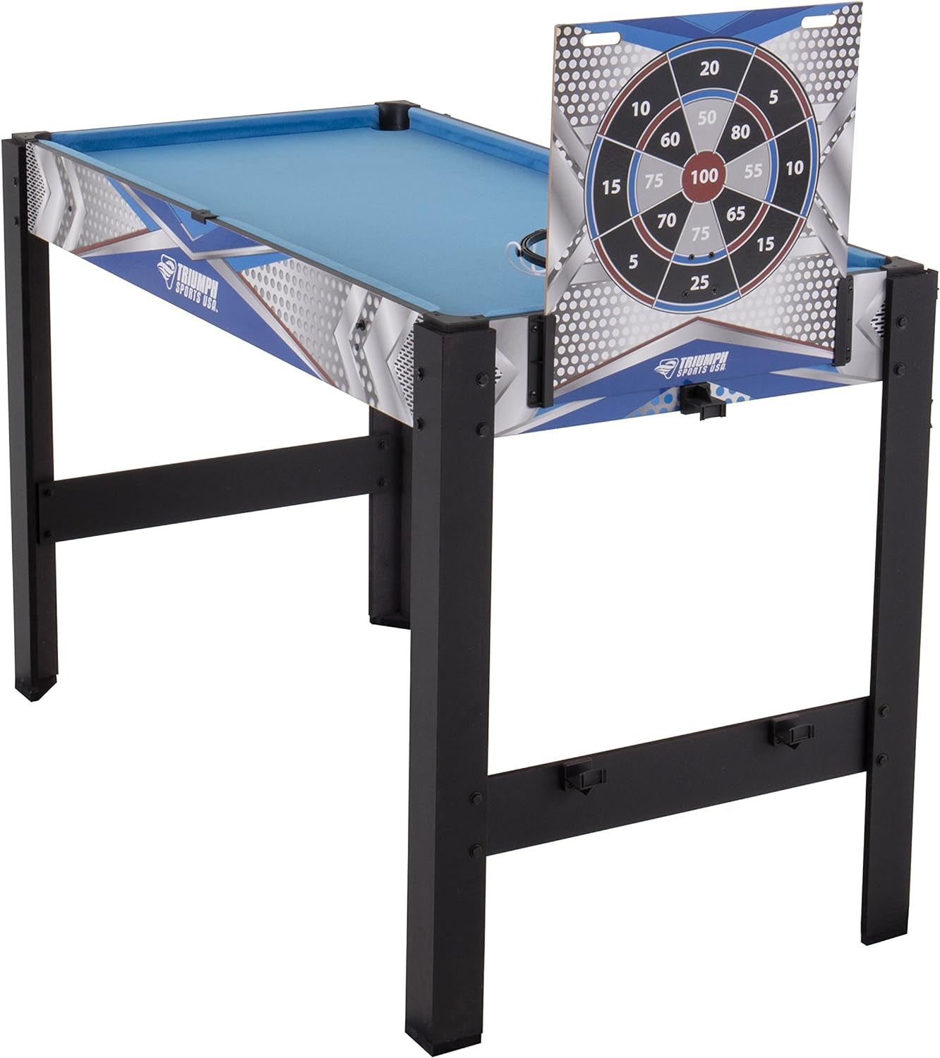 Triumph 13-In-1 Combo Game Table Includes Basketball, Table Tennis, Billiards, Push Hockey, Launch Football, Baseball, Tic-Tac-Toe, and Skee Bean Bag Toss