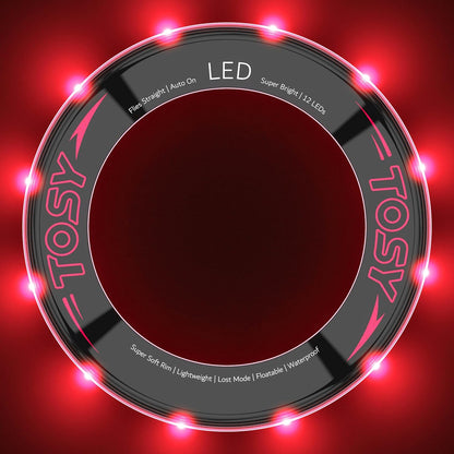 Flying Ring - 12 Leds, Super Bright, Soft, Auto Light Up, Safe, Waterproof, Lightweight Frisbee, Cool Birthday, Camping, Easter Basket Stuffers & Outdoor/Indoor Gift Toy for Boys/Girls/Kids