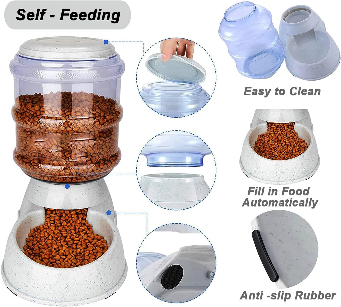 Automatic Dog Feeders for Large Dogs,3 Gallon Gravity Dog Feeder Large Breed,Automatic Cat Feeder Food Dispenser,Large Dog Food Dispenser Pet Feeder Station,Gravity Feeder for Dogs Cats