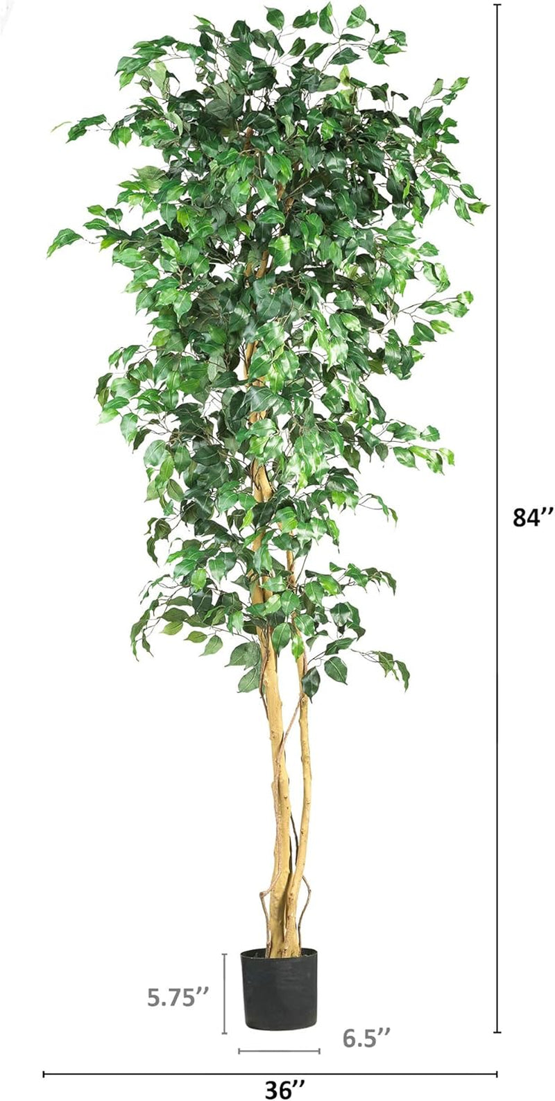 7Ft. Ficus Artificial Tree, Green