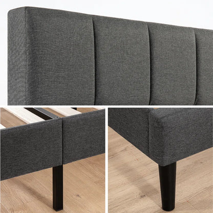 Suhavi Contemporary Modern Tufted Upholstered Low Profile Platform Bed