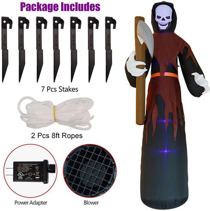 12 FT Halloween Inflatables Large Lighted Reaper Grim Ghost, Giant Scary Ghosts with LED Lights Animated Blow up Yard Prop Lawn Decorations, for Home Garden Party Indoor Outdoor Décor