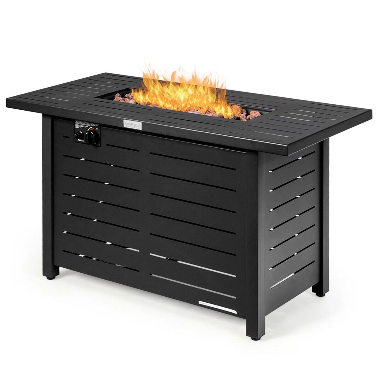 42'' Rectangular Propane Gas Fire Pit 60,000 Btu Heater Outdoor Table W/ Cover - Design By Technique