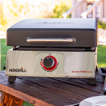 Daytona 1-Burner Propane Gas Tabletop Grill with Hot Rolled Steel Griddle Top