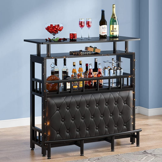 Bar Unit for Liquor, Home Enetertainement Bar with Storage